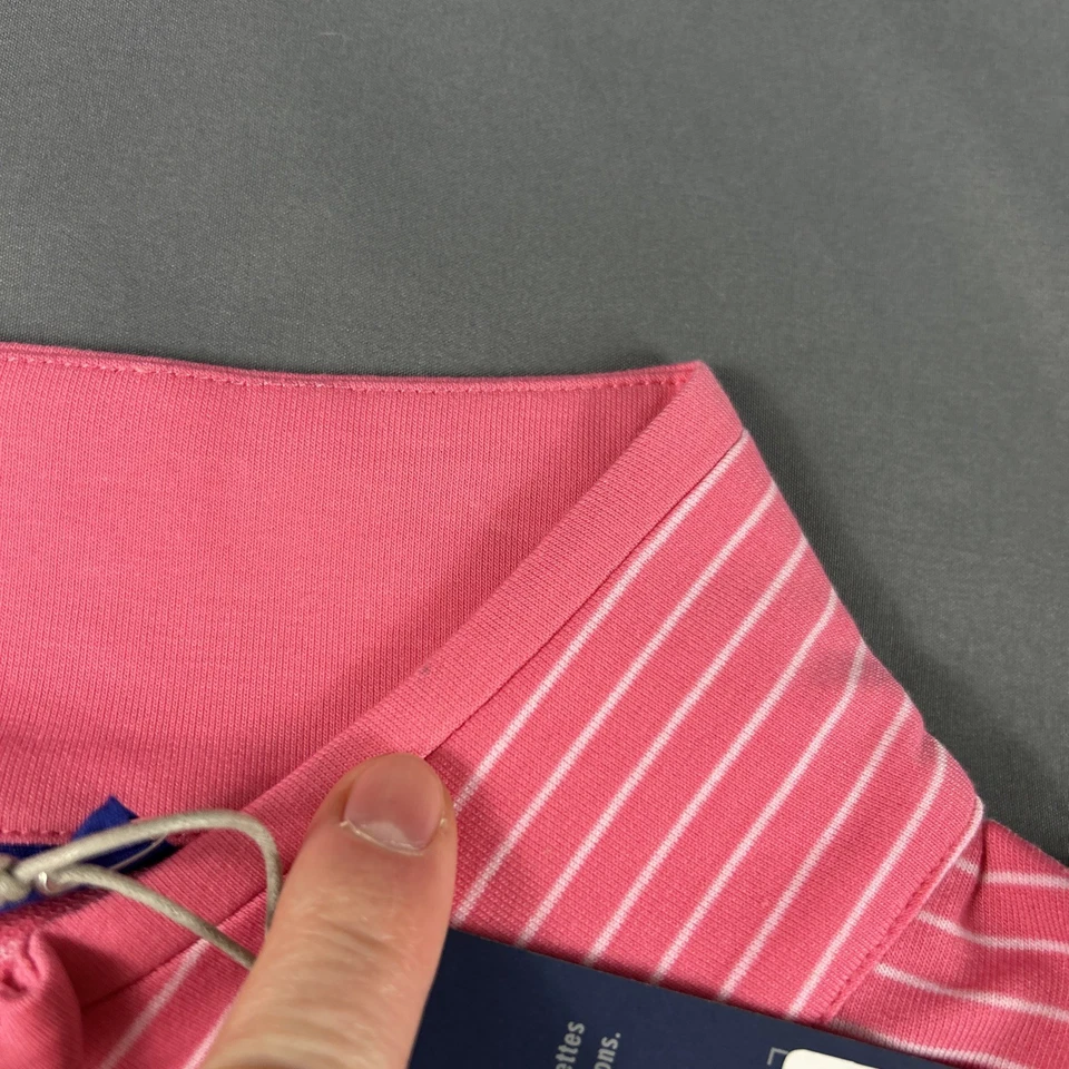 FootJoy Golf Pullover French Terry 1/4 Zip Large Pink Striped Lyocell MSRP $115 - Image 4 of 4