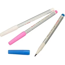 3Pcs(White, Blue, Pink) Water Erasable Vanishing Fabric Marker Cloth Ink Pen B