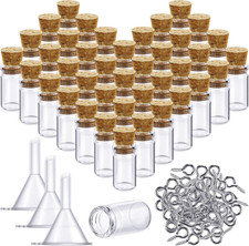 50 Pieces Small Mini Glass Bottles Jars with ...