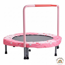 36" Kids Mini Trampoline Pink Sensory Rebounder Toddler Indoor Foldable-ASTM