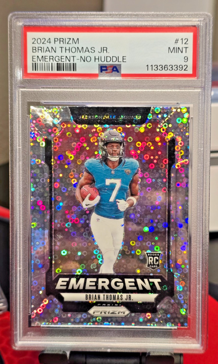2024 Panini Prizm - Emergent Brian Thomas Jr. #12 No Huddle Prizm (RC) PSA 9!!!
