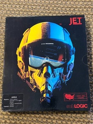 JET SUBLOGIC AMIGA GAME W/ BOX + PAPERS CLASSIC COMPUTER SEE PICS