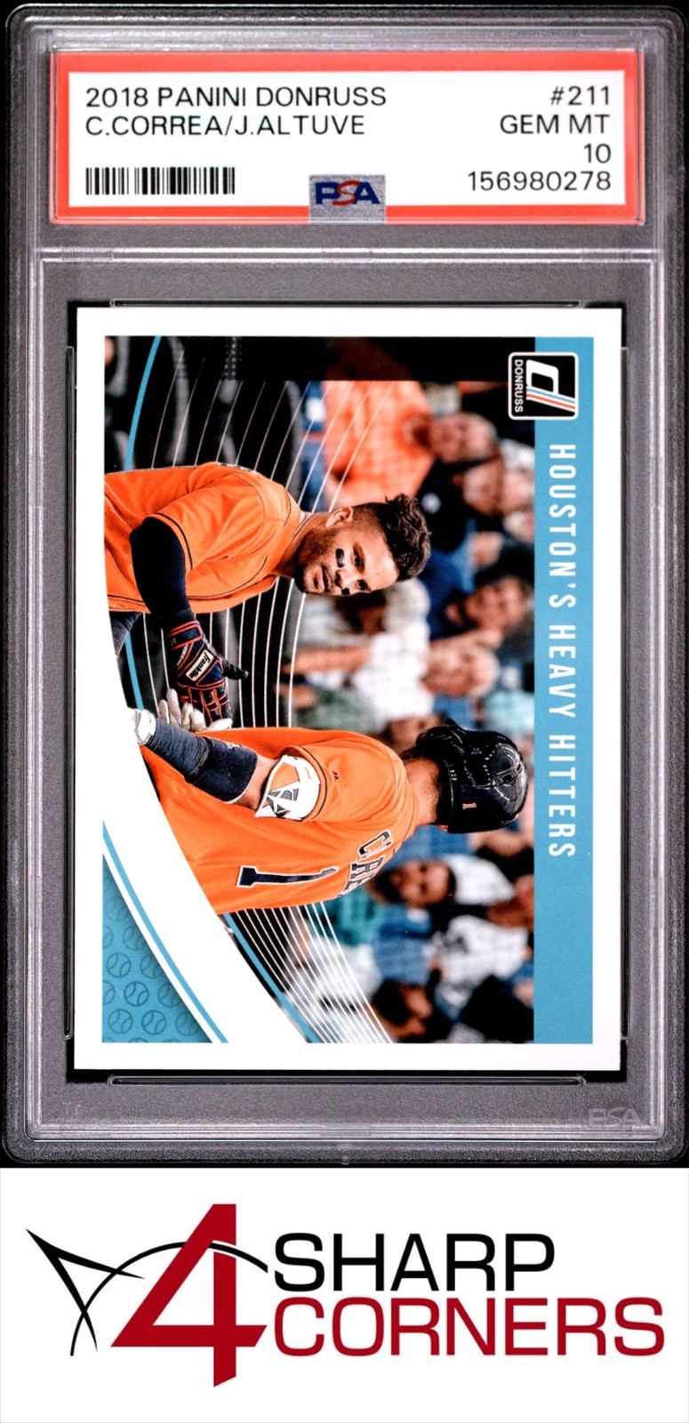 2018 PANINI DONRUSS #211 JOSE ALTUVE POP 3 PSA 10