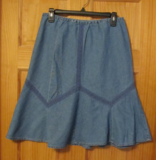 Vintage Denim Midi Skirt Women's Size M