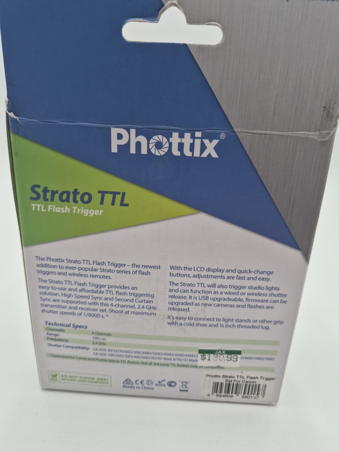 Phottix Strato TTL Flash Trigger With EV Adjustments Set For Canon New 