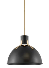 Hinkley Lighting 3483 Argo 1 Light 20"W Pendant - Satin Black / Lacquered Brass
