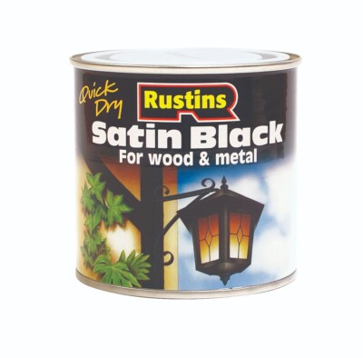 Rustins Quick Dry Satin Black Lack 250ml für Holz & Metall