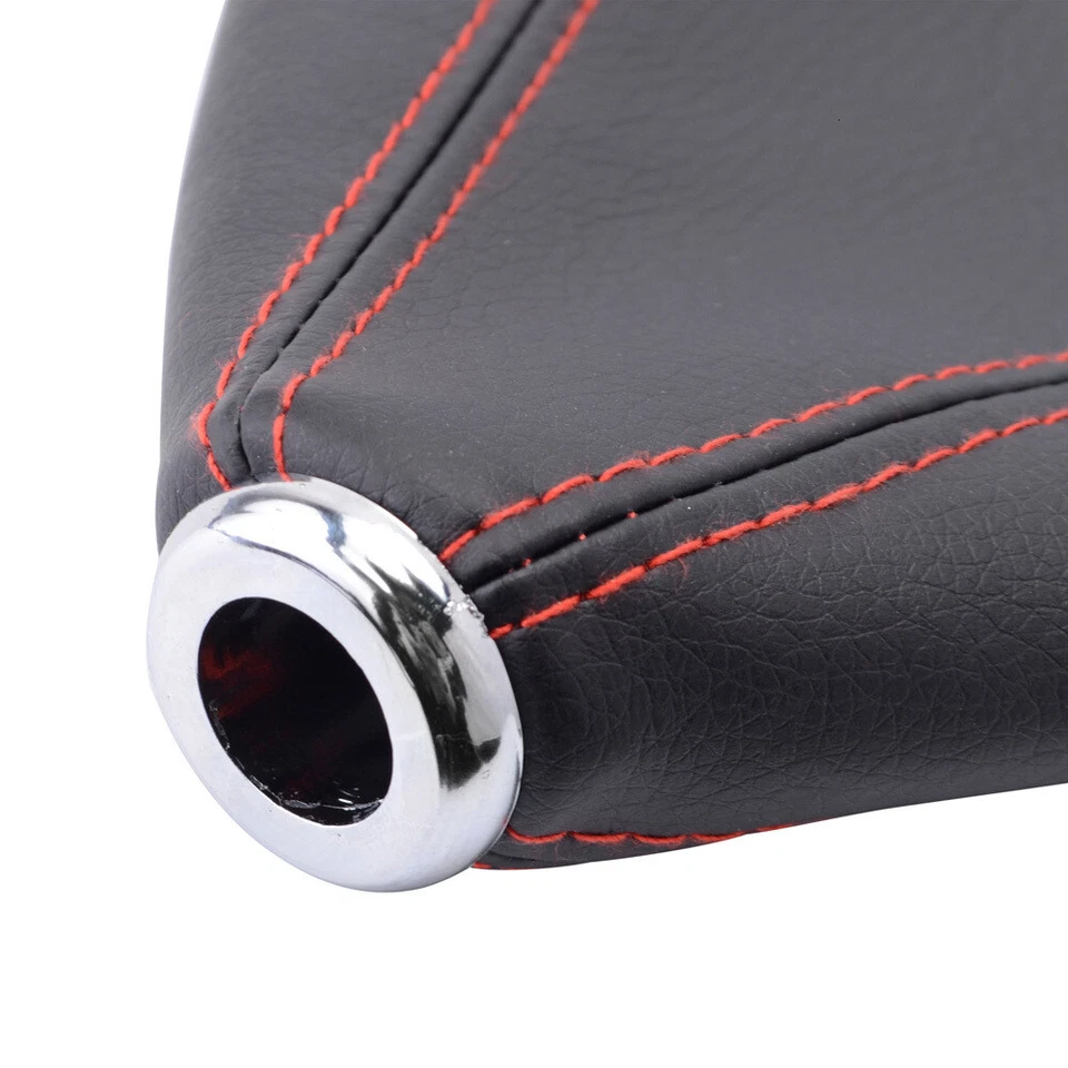 Collares de cambio de marchas universales para automóvil de cuero PU palanca de cambios manual perilla cubierta de arranque Foto 3 de 4