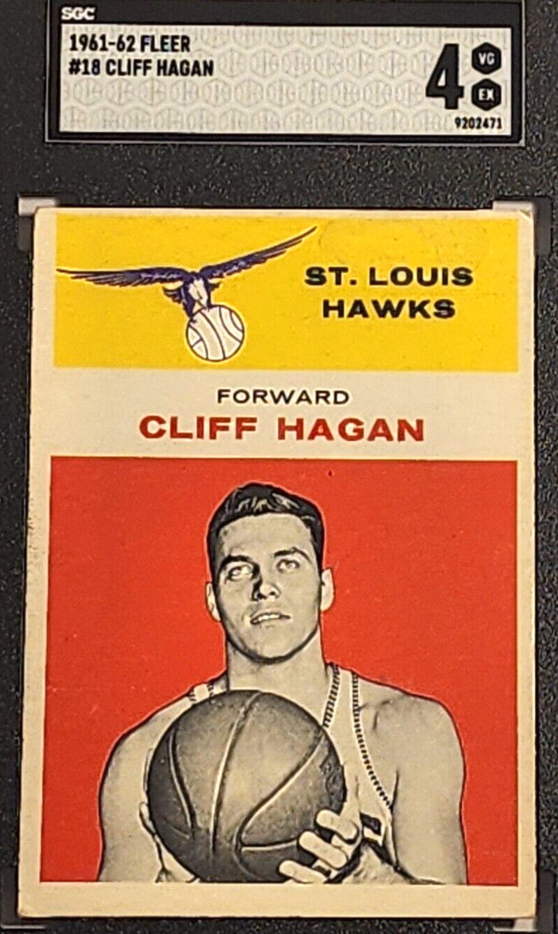 1961-62 FLEER #18 CLIFF HAGAN SGC 4 VG EX HOF