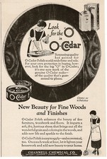 1923 O-CEDAR Floor Polish Cleaner Finish Vintage Print Ad