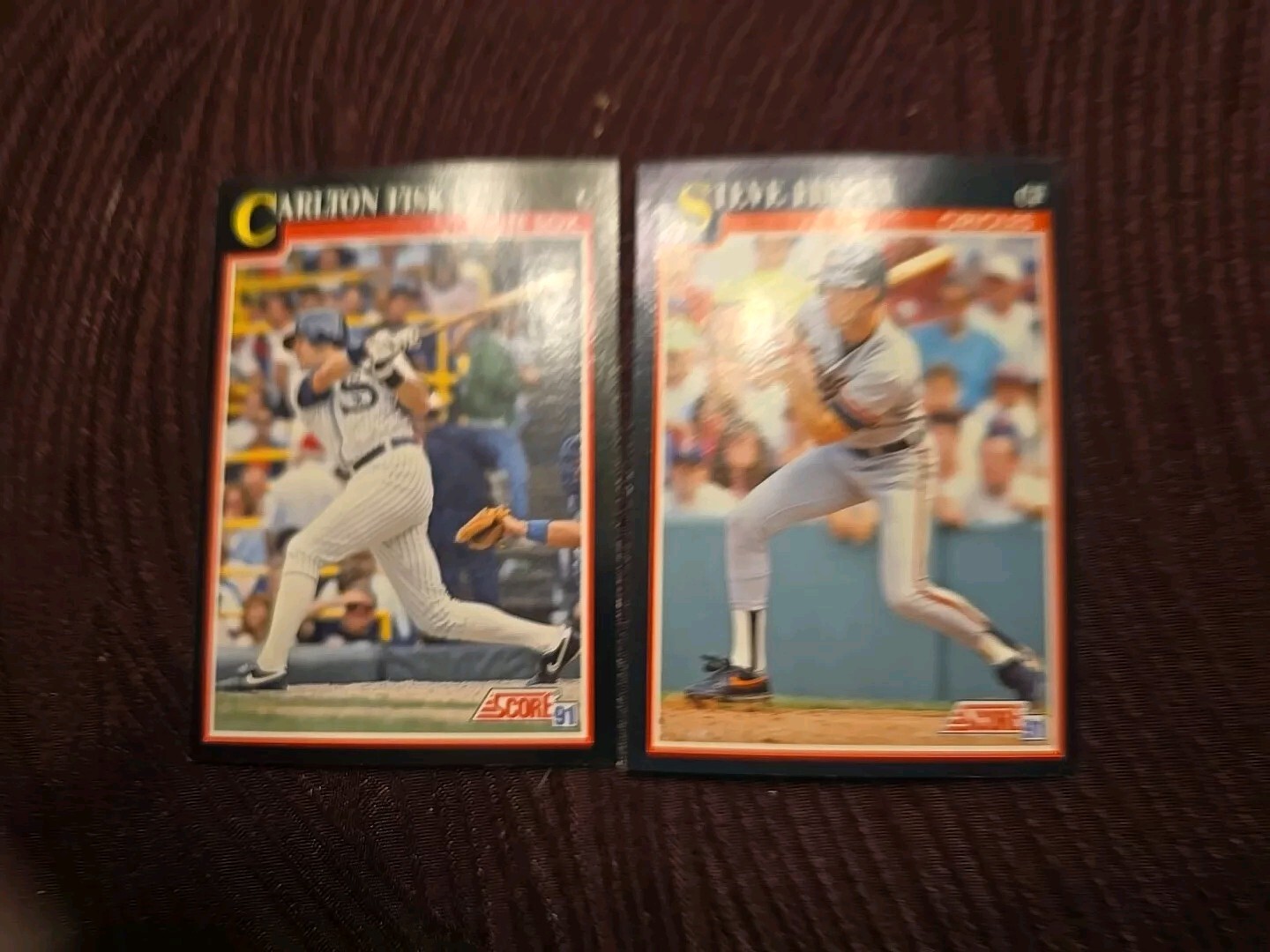 1991 Score Steve Finley #266 and Carlton Fisk 265#