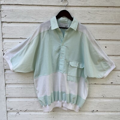 VINTAGE 80s Colin Spykes by Alexxus Color Block Mixed Texture Banded Polo- XL