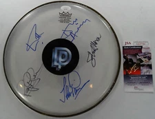 SIGNED DEEP PURPLE GILLAN PAICE GLOVER AIREY MORSE DRUMHEAD JSA COA # GG17701