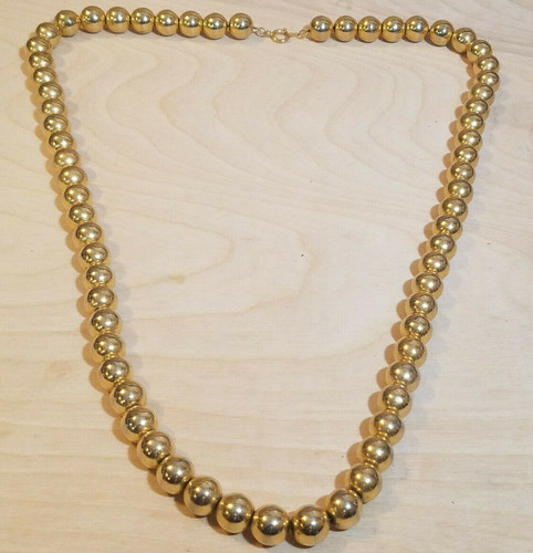 Metal Ball Necklace 80s Fashion Costume Fashion Jewelry Vtg 14" - Swanky Barn