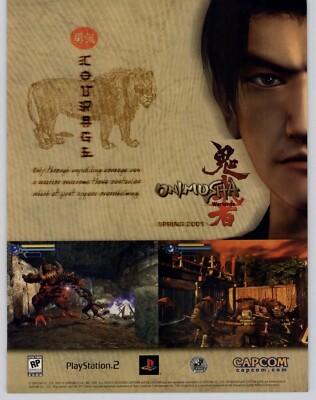 2001 Onimusha Warlords PlayStation 2 Video Game Art Vintage Print Ad Poster 