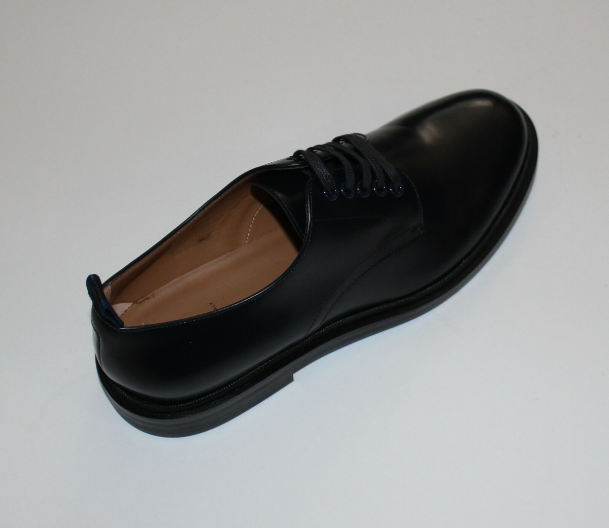 HUGO BOSS ROYAL BLACK LACE UP DERBY SHOES US 7.5/ UK 6.5 BOSS - Stitching-detail Derby shoes in leather - Black main image 2
