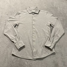 Twillory Shirt Mens 16 (36-37) Performance Tailored Fit Gray Long Sleeve Dress