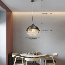 Dining Room Ceiling Light Fixture, Crystal Pendant Light, Industrial Crystal NEW