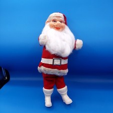 Vintage 1950  s Santa Christmas decoration Hard Plastic Face Felt 14  Doll Japan