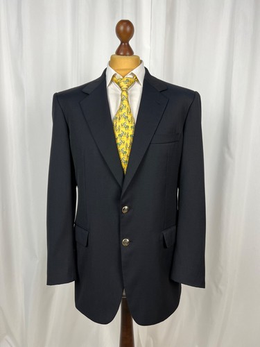 BRIONI "Traiano" Midnight-Blue Solid 100% Wool Sport Coat Size 42US\52IT