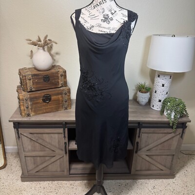 Vintage Adrianna Papell Embroidered Floral Midi Chiffon Dress Cowl Neck Sz 8 Y2k | eBay Vintage Adrianna Papell Embroidered Floral Midi Chiffon Dress Cowl Neck Sz 8 Y2k | eBay