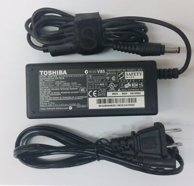 Genuine AC Adapter Charger for Toshiba 65W Laptop with Power Cord 19V 3.42A 