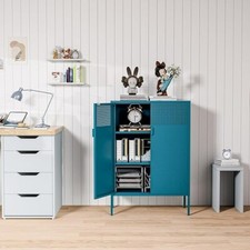 Metal Storage Cabinet 3 Tier Steel Office Storage Cabinet with Doors ,Shelves