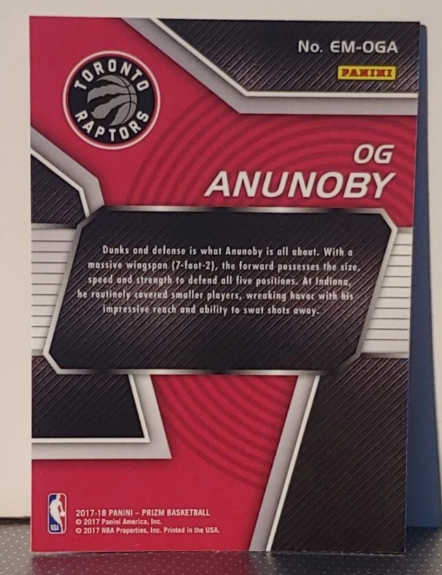 OG Anunoby 2017-18 Panini Prizm Emergent Rookie Card RC #EM-OGA Toronto Raptors - Image 2 of 2