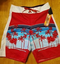Men's Shorts - Urban Pipeline - Size 32 - Red Palm Trees - Summer Theme NWT