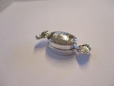 Sterling silver pill box Toffee style solid 925 engraved on top oval shape