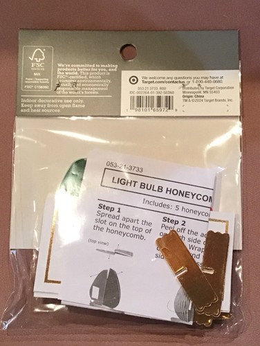 Christmas Place Card Holders Honeycomb Christmas Light Bulb 3 Packs Of 5 New - Picture 3 of 3