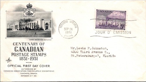 Canada 1951 FDC Canadian Postage Stamps - Toronto, Ont - Single - F76827 - Picture 1 of 2
