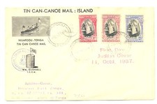 TONGA 1938 - COVER = TIN CAN CANOE MAIL - F/VF -- @6