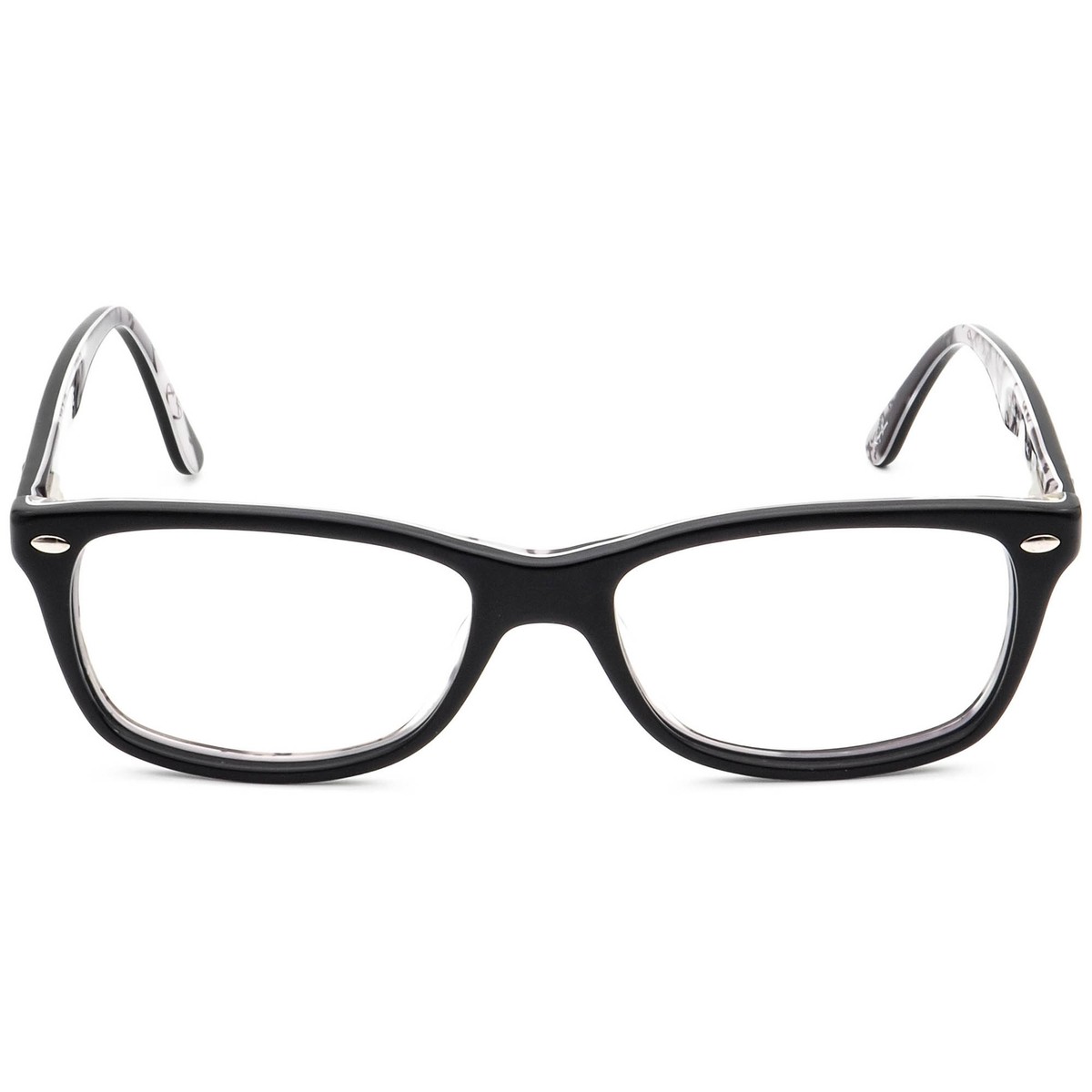 Ray Ban Vintage 5228 Black Frame Rectangular Frames Glasses Preppy Classic Mint Ray-Ban RX5228 eyeglasses for women in Matte Black on Camo main image 2