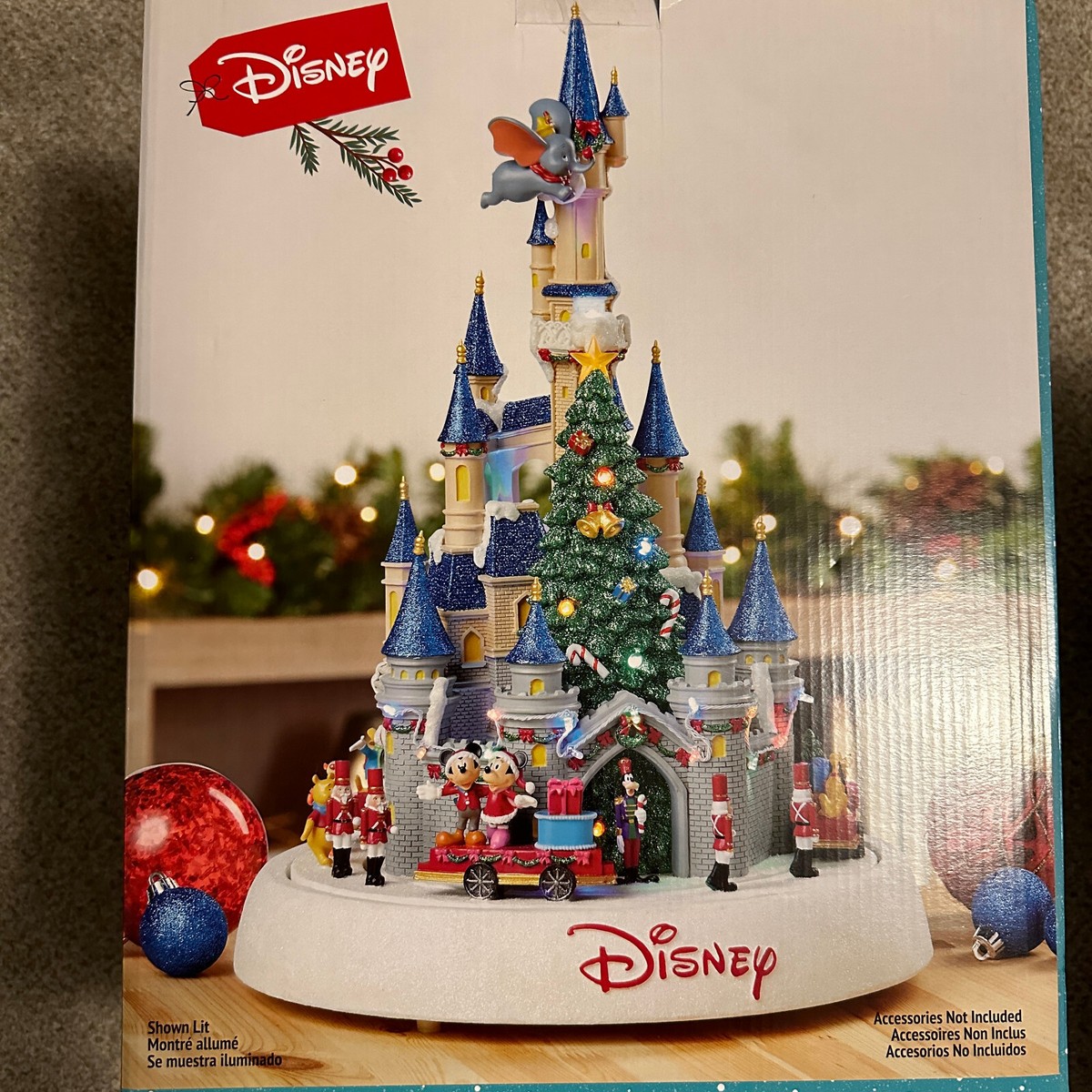 New Disney Animated Holiday Christmas Castle with Lights & Holiday