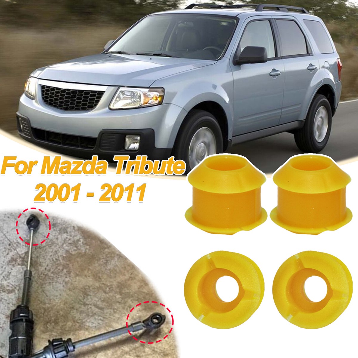 4Pcs For Mazda Tribute Gear Shifter Linkage Shift Control Cable