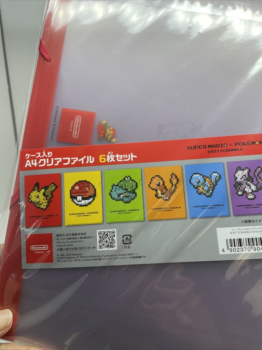 新品未開封 8BIT SCRAMBLE スーパーマリオ×ポケモン クリアファイル Pokemon Super Mario 8BIT SCRAMBLE 6 types clear file folder