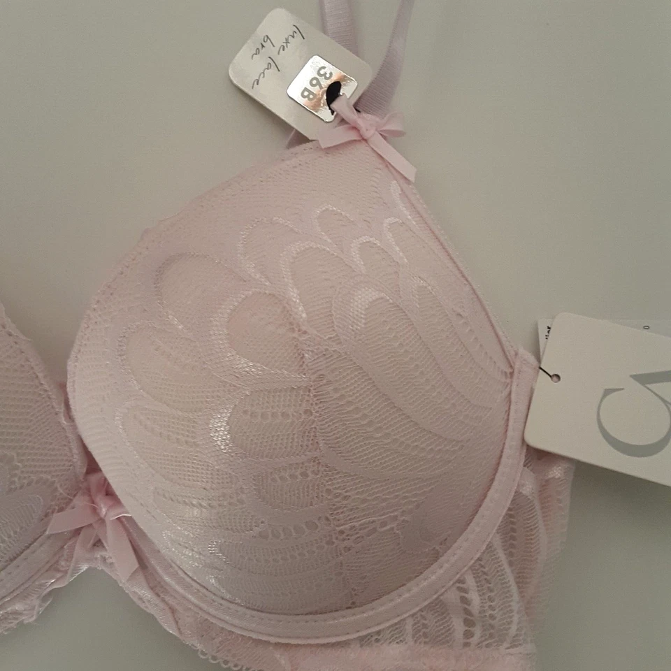Carrie Amber Womens 36B Push Up Luxe Lace Bra Padded Underwire Festival Pink - Image 3 of 4
