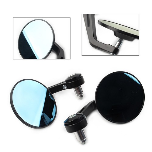22MM 25MM CNC Universal Motorcycle Blue Mirror Handle Bar End Rearview Mirrors