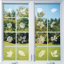 FINGOOO Window Decals for Bird Strikes,52 Pieces Large Leaf Shape anti Collision