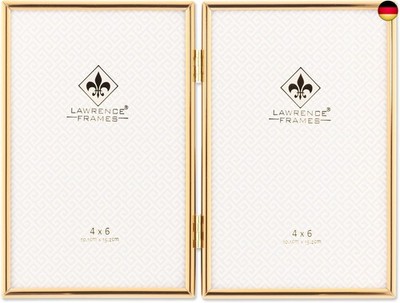 Lawrence Frames Doppel-Bilderrahmen, 10 x 15 cm, goldfarben, 4x6 Double