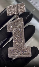 Personalized Number "1" Pendant Lab Created Diamond Pendant 925 Sterling Silver