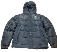 NFL Men  s Medium Coat Official Gear Puffer Jacket Solid Black Winter Warm Mens  