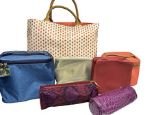 LOT of 7 Estee Lauder Makeup Bags Various Sizes Shapes Colors NEW