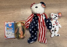 Ty Beanie Baby USA Themed Set Patriotic Spangle  Glory