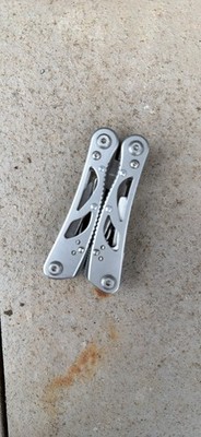 Silver Multi-Tool, 6 Tools, Stainless Steel, Folding Knife, Pliers, Camping