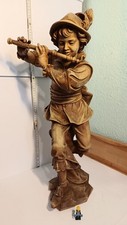 Große Holzfigur  ( 60 cm )    Flötenspieler