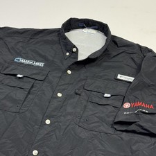 Columbia PFG Bahama Shirt Mens XL Black Short Sleeve Vented Fishing Omni-Shade