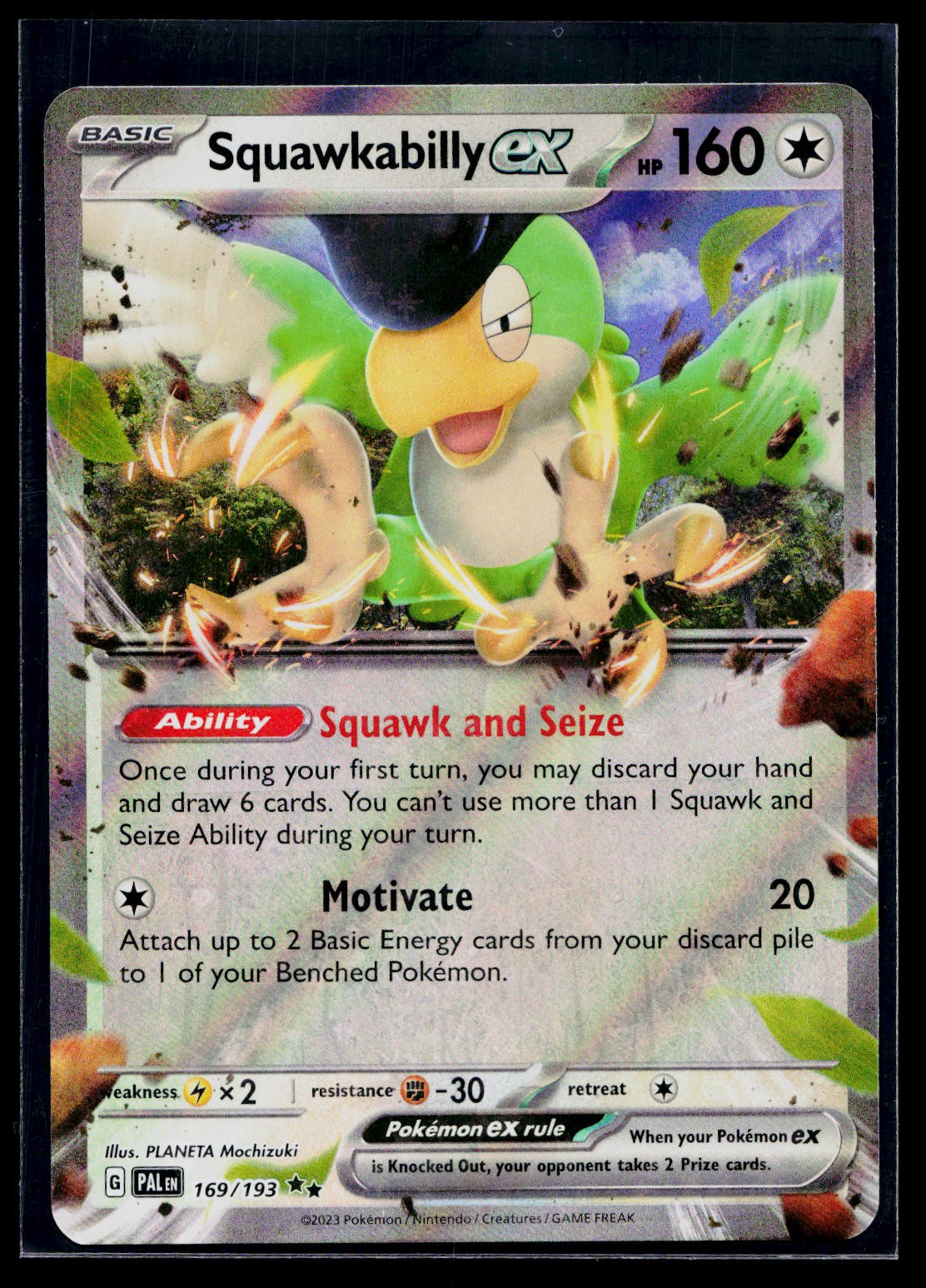 🎴Squawkabilly ex #169/193 SV02: Paldea Evolved Near Mint +