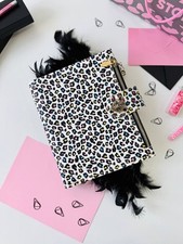 Leopard leather Binder Planner Journal Gift A5. Diary planning organizer.
